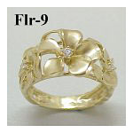 14k Gold Original Plumeria Hawaiian Ring 5g